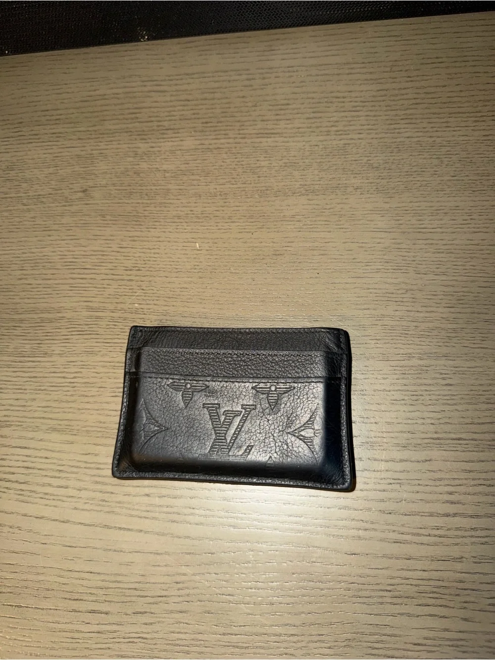 Louis Vuitton Black Leather Card & Key Holder Cardholder